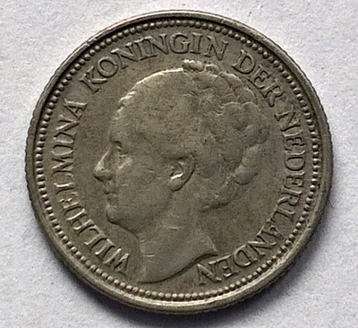 HOLANDIA 10 CENTÓW 1935 / srebro