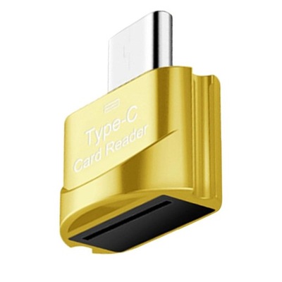 Adapter USB 3.1 SD/TF OTG, 23x16x10mm, złoty