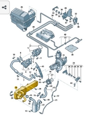 Радиатор выхлопных газов egr 03l131512af оригинальный номер golf jetta a3 фото №1