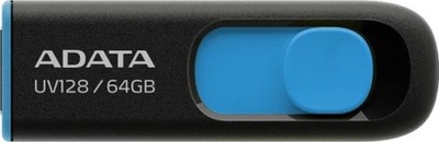 ADATA UV128 64GB USB 3.2 Gen1 czarno-niebieski
