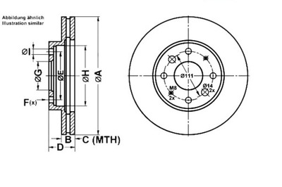Ate тормозные диски тормозные 2szt. mitsubishi galant vi 2. фото №1