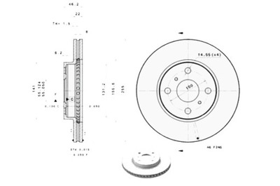 DISC HAMULC. TOYOTA YARIS 06-  