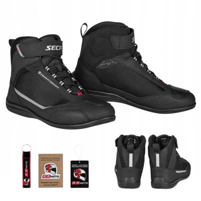 Krótkie buty motocyklowe miejskie SECA TRAFFIC II BLACK czarny GRATISY
