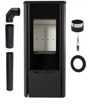 PIEC WOLNOSTOJĄCY STALOWY KOZA ENYO ZESTAW