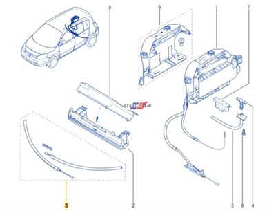 ТРОСИКИ ТОРМОЗА РУЧНОГО RENAULT SCENIC 2 КОМПЛЕКТ. 7701478158