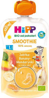 HiPP Smoothie, Jabłka-Banany-Mandarynki BIO, 120ml