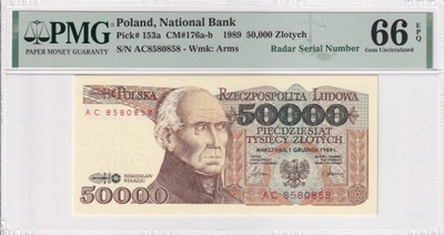 50000 złotych Polska 1989 PMG 66 EPQ RADAR