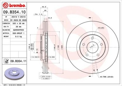 ДИСК ТОРМОЗНОЙ BREMBO BRE 09.B354.11