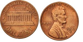 1 cent USA (1963) - A. Lincoln Mennica D