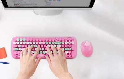 Bezprzewodowy zestaw klawiatura + myszka MOFII Candy XR 2.4G (różowy)