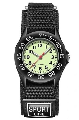 Nowy, młodzieżowy zegarek diver styl - luminous, czarny pasek