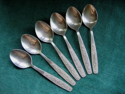 GERLACH wz ROŚLINNY : ŁYŻKI OBIADOWE kpl 6 sztuk ... !!!