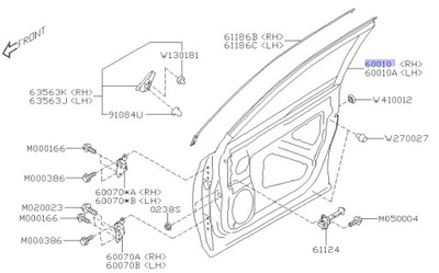 Дверь правый перед subaru forester v 2018- 60009sj0009p фото №1