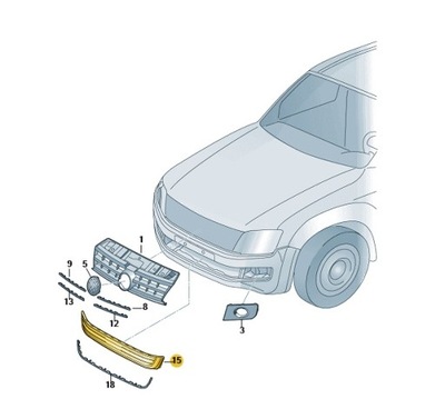 Решётка радиатора воздуха vw amarok 2013-2016 фото №1