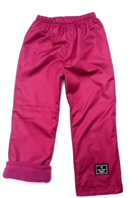 spodnie ZIMOWE ocieplane ortalionowe różowe NY 152