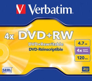 DVD+RW VERBATIM 4,7GB x4 Jewel Case*1