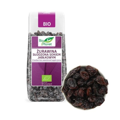 BIO PLANET ŻURAWINA SŁODZONA SOKIEM JABŁKOWYM BIO EKOLOGICZNA 100g