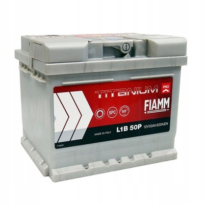 Акумулятор fiamm 12v 50ah 520a p+ titanium plus фото №1