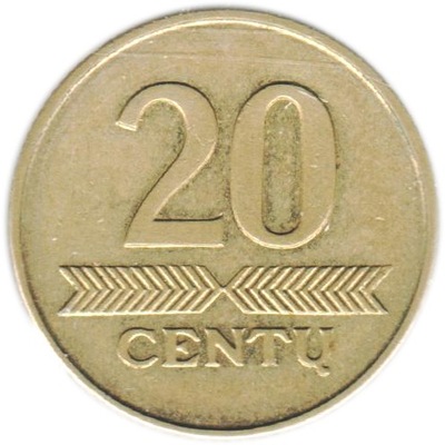Litwa 20 centów centu 2008