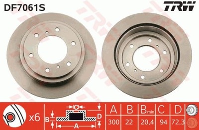 ДИСК HAM. MITSUBISHI PAJERO 00- DF7061S TRW TRW DF7061S ДИСК ТОРМОЗНОЙ