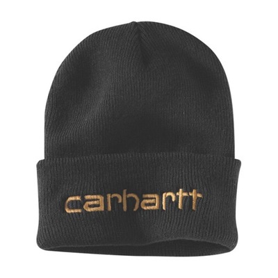 CZAPKA DE INVIERNO MOTOCICLETA CARHARTT LOGOTIPO HAFT BLACK  