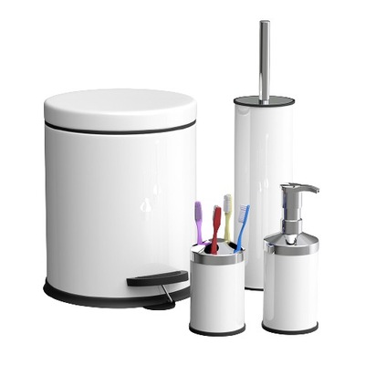 Komplet akcesoriów łazienkowych 4 elementy Biały