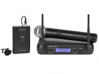 Mikrofony bezprzewodowe do ręki i klip VHF 2 kanały WR-358LD 8463
