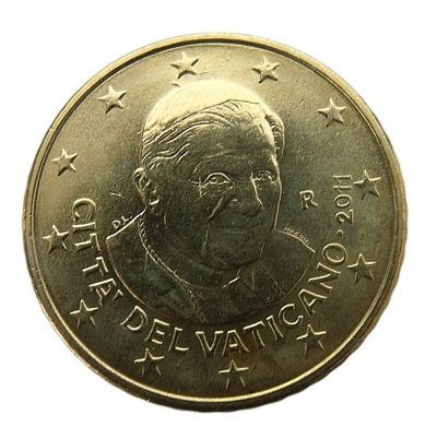WATYKAN 50 EURO CENTS 2011 R BENEDYKT XVI UNC