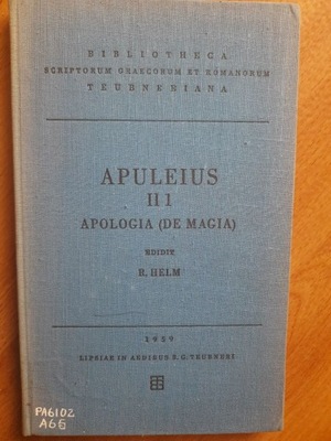 Apuleius Apologia (de magia) Apulejusz wyd. kryt.