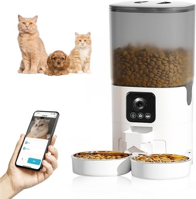 Automatyczny karmnik dla kotów i psów, 2,4 G, Wi-Fi, inteligentny