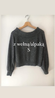 Sweter H&M z wełną/alpaką S szary