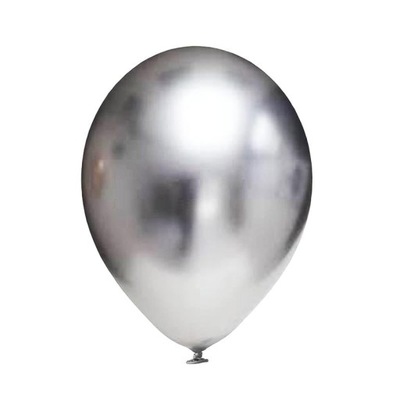 Balon lateksowy SREBRNY CHROM 12cm 10szt