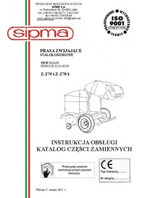 SIPMA Z-279, Z-279/1 instrukcja/katalog (2011) 