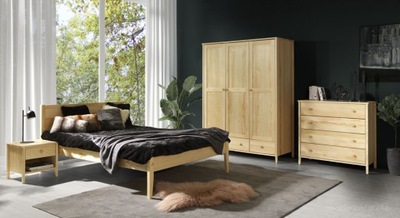 Drewniane łóżko PRESTO 140x200 skandynawskie sosna