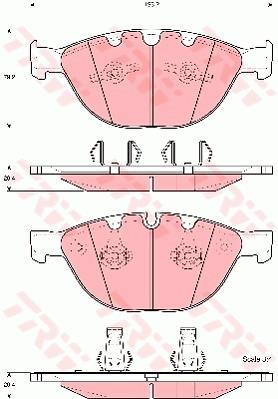 TRW КОЛОДКИ ТОРМОЗНЫЕ ПЕРЕД BMW 5 E60 6 E63 7 E65