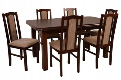 Stół rozkładany 90x160/200 i 6 krzeseł bukowych