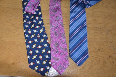 3 szt. zestaw krawat jedwabne 100% Silk