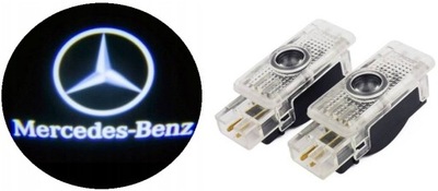 LOGO LED LEMPUTĖS DURYS APŠVIETIMAS X2 MERCEDES R171 CLK W209 C-KLASA W203 