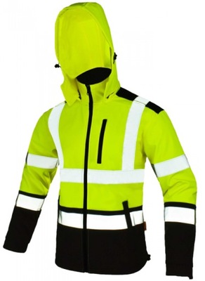 KURTKA ROBOCZA Z KAPTUREM ODBLASKOWA SOFTSHELL XL