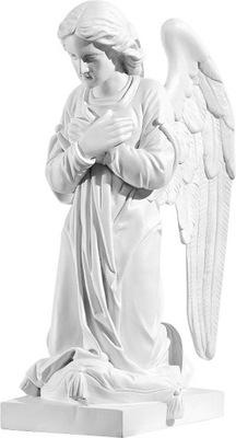 Figura - Anioł klęczący biała lakierowana 50 cm