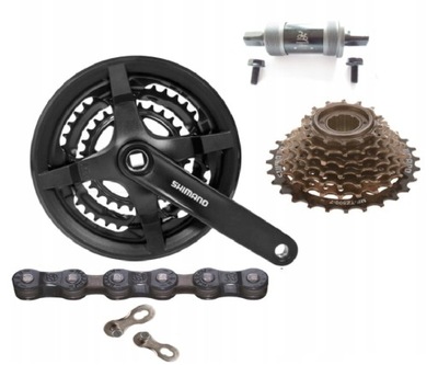 NAPĘD SHIMANO 3x7 KORBA48 WOLNOBIEG ŁAŃCUCH SUPORT