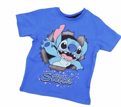 Bluzka krótki rękaw T-shirt Stitch niebieski 128