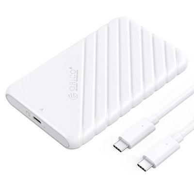 Orico obudowa do dysku 2,5" HDD SSD, USB-C 3.1 6Gbps biała, + kabel USB-C