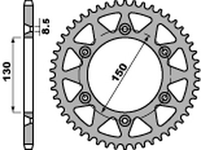 PBR PINION GEAR REAR 270 43 C45 YAMAHA WR 250R 08-12 (LANC. 520) (JTR251.43)  