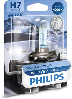 F620C4 PHILIPS LAMP (BLISTER 1SZT.) H7 12V 55W PX26D WHITEVISION ULTRA,  