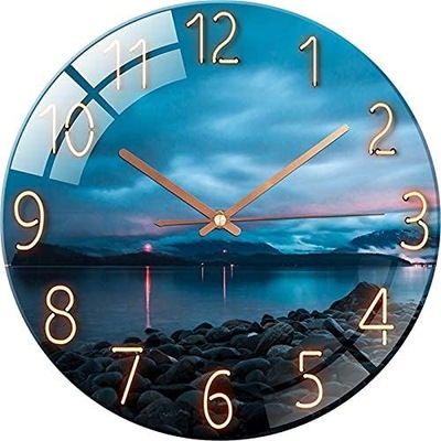 Szklany zegar – 30 cm – cichy zegar ścienny SWECOMZE