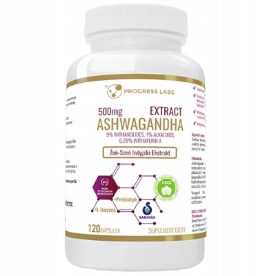 PROGRESS LABS ASHWAGANDHA 500 mg ŻEŃ SZEŃ 120 kaps
