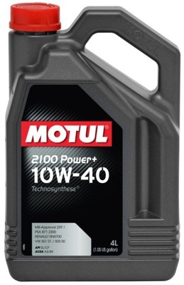 MOTUL ALYVA MOTUL 10W40 4L 2100 POWER+ / 501.00 505.00 / 229.1 / PSA B71 230 