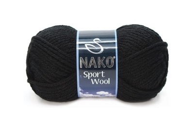 Włóczka NAKO SPORT WOOL / 100 g / 217 czerń