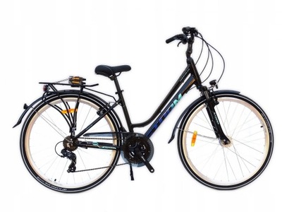 ROWER STORM MARATHON 2.0 DAMSKI RAMA 19'' CZARNO TURKUSOWY NAPIS